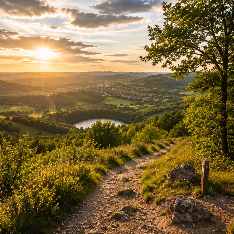 Aussichtspunkt beim Wandern in der Vulkaneifel